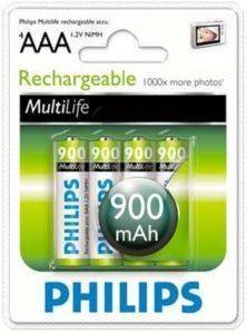  PHILIPS RECHARGEABLE MULTI LIFE 3A 900MAH 4TEM