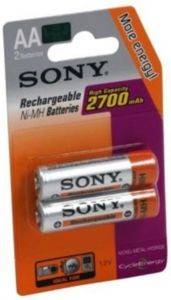  SONY RECHARGEABLE 2700MAH AA 2 TEM