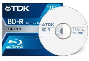 TDK BLU-RAY BD-R 1-4X 25GB JEWEL CASE