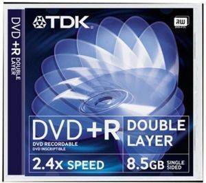 TDK DVD+R DOUBLE LAYER 8X 8.5GB JEWEL CASE 10 PACK