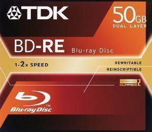 TDK BLU-RAY BD-RE 1-2X 50GB JEWEL CASE TDK BLU-RAY BD-RE 1-2X 50GB JEWEL CASE