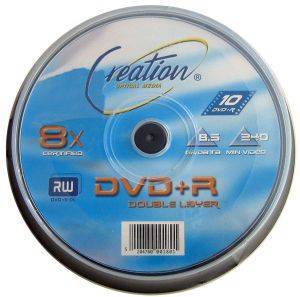 CREATION DVD+R DUAL LAYER 8.5GB 8X CAKEBOX 10