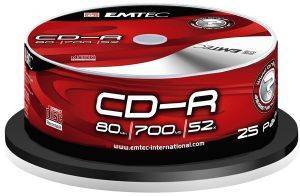 EMTEC CD-R 52X 80 MIN 700MB CAKEBOX 25 PACK