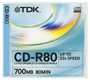 TDK CDR 52X 80 MIN 700MB CAKEBOX 25PCS