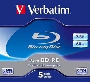 VERBATIM VERBATIM BLU-RAY 8CM BD-R 2X 7,5GB JEWEL CASE 5 PACK