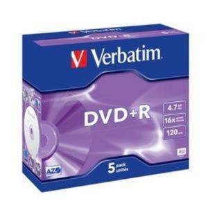 VERBATIM DVD+R 16X 4,7GB MATT SILVER JEWEL CASE 5 PACK
