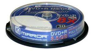 MIRROR DVD+R DUAL LAYER 8X 8.5GB PRINTABLE CAKEBOX 10 MIRROR DVD+R DUAL LAYER 8X 8.5GB PRINTABLE CAKEBOX 10