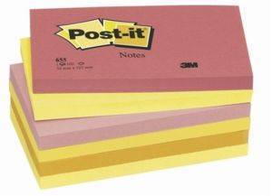 3M POST-IT 655 TUTTI FRUTTI NOTES 76 X 127 MM 6 PACK