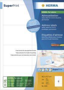 ΕΤΙΚΕΤΕΣ HERMA SUPERPRINT 96,5X67,7MM 100 ΦΥΛΛΑ 800 ΤΕΜ. ΕΤΙΚΕΤΕΣ HERMA SUPERPRINT 96,5X67,7MM 100 ΦΥΛΛΑ 800 ΤΕΜ.