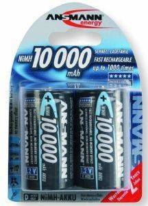 ANSMANN ΜΠΑΤΑΡΙΑ ANSMANN RECHARGEABLE NIMH SIZE D 10000MAH 2 ΤΕΜ HR20