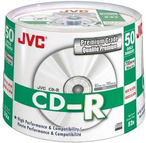 JVC CD-R 52X 700MB SILVER MATT CAKEBOX 50PCS JAPAN MADE BY TAIYO YUDEN