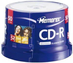 MEMOREX CD-R 80MIN 52X CAKEBOX 50PCS