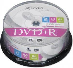 XLAYER DVD+R DUAL LAYER 8.5GB 8X CAKEBOX 25 XLAYER DVD+R DUAL LAYER 8.5GB 8X CAKEBOX 25
