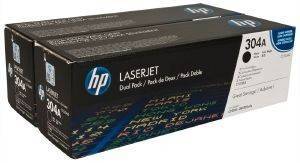  HEWLETT PACKARD TONER 304A BLACK DUAL PACK  OEM: CC530AD