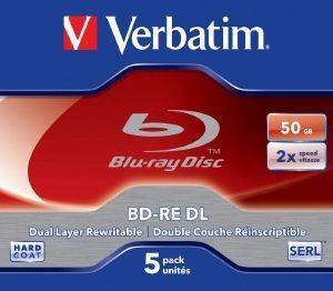 VERBATIM BLU-RAY BD-RE 2X 50GB JEWEL CASE 5PCS VERBATIM BLU-RAY BD-RE 2X 50GB JEWEL CASE 5PCS