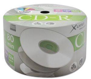 XLAYER CD-R 80MIN 52X 700MB INKJET WHITE PRINTABLE FULL SURFACE SHRINK PACK 50PCS