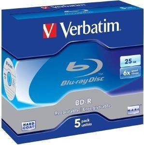 VERBATIM BLU-RAY BD-R 6X LTH 25GB JEWEL CASE 5PCS VERBATIM BLU-RAY BD-R 6X LTH 25GB JEWEL CASE 5PCS