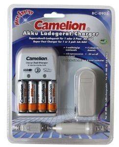 CAMELION SUPER FAST CHARGER BC-0903 + 4AA 2700MAH + CARPLUG/USB