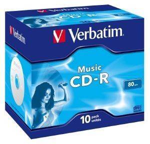 VERBATIM CD-R AUDIO 80MIN - 700MB 16X JEWEL CASE 10PCS