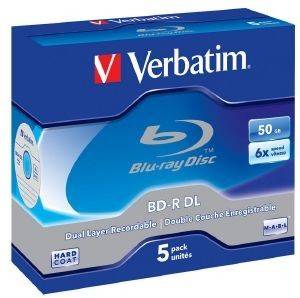 VERBATIM BLU-RAY BD-R 6X 50GB JEWEL CASE 5PCS