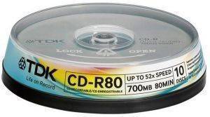 TDK CD-R 52X 80 MIN 700MB CAKEBOX 10PCS