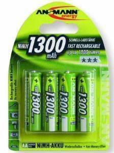  ANSMANN RECHARGEABLE NIMH AA 1300MAH 4 .