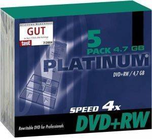 PLATINUM DVD+RW 4.7GB 4X SLIM CASE 5PCS PLATINUM DVD+RW 4.7GB 4X SLIM CASE 5PCS
