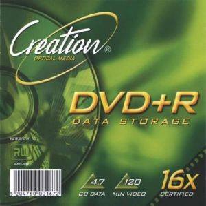 CREATION DVD+R 16X 4.7GB SLIM CASE 10PCS