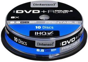INTENSO DVD+R DUAL LAYER 8,5GB 8X PRINTABLE CB 4381142 10PCS INTENSO DVD+R DUAL LAYER 8,5GB 8X PRINTABLE CB 4381142 10PCS