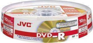JVC DVD-R 16X 4,7GB GOLD MATT CAKEBOX 10PCS JAPAN MADE BY TAIYO YUDEN