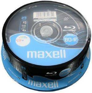 MAXELL BLU RAY BD-R 4X 25 GB FULL FACE PRINTABLE CAKEBOX 25PCS