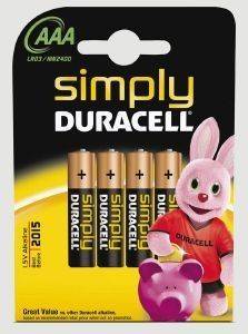 ΜΠΑTΑΡΙΑ DURACELL SIMPLY 3A 4 ΤΕΜ LR03 ΜΠΑTΑΡΙΑ DURACELL SIMPLY 3A 4 ΤΕΜ LR03