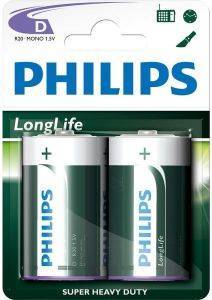 PHILIPS ΜΠΑΤΑΡΙΑ PHILIPS R20L2B/10 PHILIPS LONGLIFE SIZE D 2 ΤΕΜ