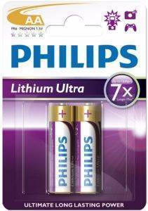  PHILIPS FR6LB2A/10 LITHIUM ULTRA AA 2 LR6