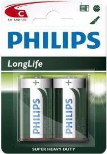 PHILIPS ΜΠΑΤΑΡΙΑ PHILIPS R14L2B/10 LONGLIFE SIZE C 2 ΤΕΜ