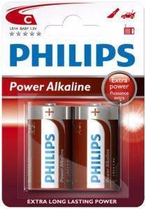  PHILIPS LR14P2B/10 PHILIPS POWER ALAKLINE SIZE C 2