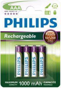 �������� RECHARGEABLE PHILIPS 3A 1000MAH 4 ���
