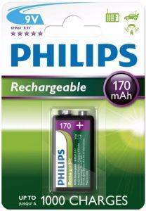 ΜΠΑΤΑΡΙΑ RECHARGEABLE PHILIPS 9VB1A17/10 9V 170MAH 1 ΤΕΜ ΜΠΑΤΑΡΙΑ RECHARGEABLE PHILIPS 9VB1A17/10 9V 170MAH 1 ΤΕΜ