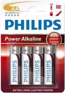 PHILIPS ΜΠΑΤΑΡΙΑ PHILIPS POWER ALAKLINE LR6 P4B/10 AA 4ΤΕΜ