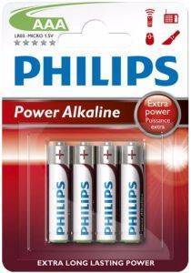  PHILIPS POWER ALAKLINE LR03P4B/10 AAA 4