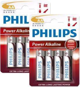 PHILIPS ΜΠΑΤΑΡΙΑ PHILIPS POWER ALAKLINE LR6P4B/10 AA 8ΤΕΜ