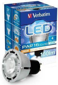 VERBATIM LED PAR16 GU10 4W 2800K WW 100LM BOX VERBATIM LED PAR16 GU10 4W 2800K WW 100LM BOX