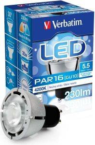VERBATIM LED PAR16 GU10 5.5W 4200K NW 230LM BOX VERBATIM LED PAR16 GU10 5.5W 4200K NW 230LM BOX