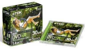 TDK DVD-R 1.4GB MINI 5 PACK MINI BOX 14JCEC5 TDK DVD-R 1.4GB MINI 5 PACK MINI BOX 14JCEC5