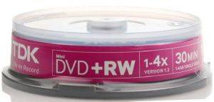 TDK DVD+RW 1.4GB MINI 10 CAKEBOX 14CBEB10