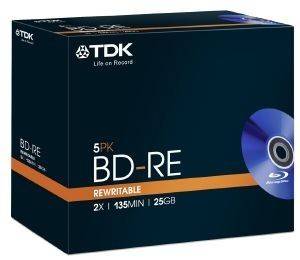 TDK BD-RE TDK 25GB X2 5PACK BOX T19798