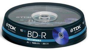 `TDK BD-R TDK 25GB X4 10 CAKEBOX T78088 `TDK BD-R TDK 25GB X4 10 CAKEBOX T78088