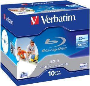 VERBATIM BD-R SL 25GB 6X PRINTABLE 10 PACK JC 43713 VERBATIM BD-R SL 25GB 6X PRINTABLE 10 PACK JC 43713