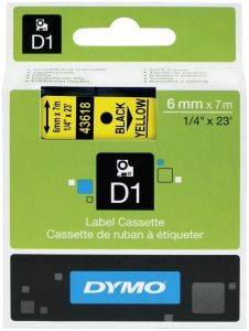 DYMO  D1 6MM BLACK/YELLOW LABELS 43618 S0720790