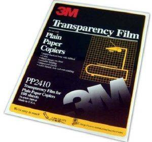 3M TRANSPARENCY FILM A4 FOR PLAIN PAPER COPIERS 100  ME OEM: PP2410